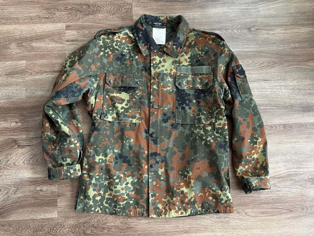 Nasty Gal Collection German Flecktarn Camo Military Field Shirt Jacket